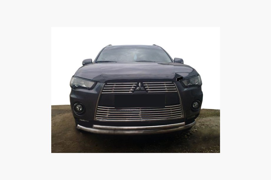 Mitsubishi Outlander 2006-2012 гг. Дефлектор капота короткий 2009-2012 (SIM) Image