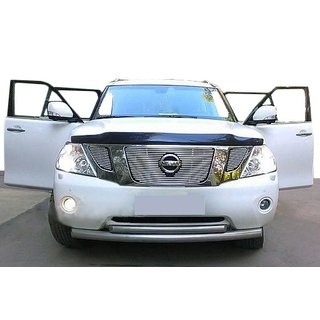 Дефлектор капота (SIM) Nissan Patrol Y62 2010-2024 гг. фото 1