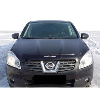 Дефлектор капота с логотипом (SIM) Nissan Qashqai 2007-2010 гг. фото 1