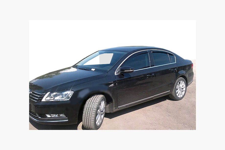 Volkswagen Passat B6 2006-2012 гг. Ветровики SD (4 шт, SIM Хром) Image
