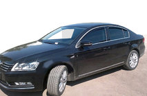 Volkswagen Passat B6 2006-2012 гг. Ветровики SD (4 шт, SIM Хром) фото 1