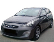 Hyundai Accent 2011-2017 гг. Дефлектор капота 2010-2014 (SIM) фото 1
