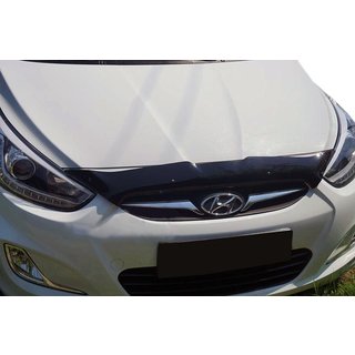 Дефлектор капота короткий 2010-2014 (SIM) Hyundai Accent 2011-2017 гг. фото 1