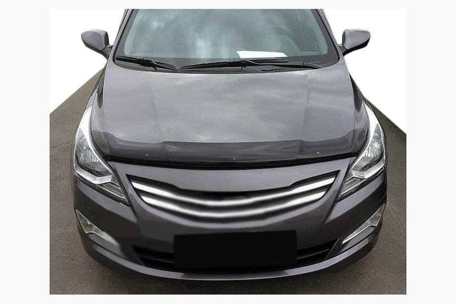 Hyundai Accent 2011-2017 гг. Дефлектор капота 2014-2017 (SIM) Image