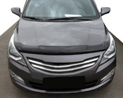 Hyundai Accent 2011-2017 гг. Дефлектор капота 2014-2017 (SIM) фото 1