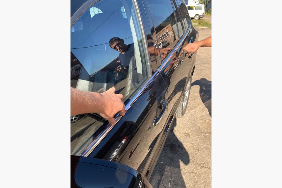 Hyundai Santa Fe 2 2006-2012 гг. Окантовка стекол нержавейка (6 шт) Image