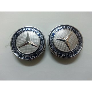 Колпачки на оригинальные диски 71 мм (синие, комплект 4 шт) Mercedes GL сlass X164 2006-2012 гг. фото 1