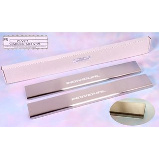 Накладки на пороги Natanika Standard (2 шт, нержавейка) Subaru Outback 2000-2005 гг.