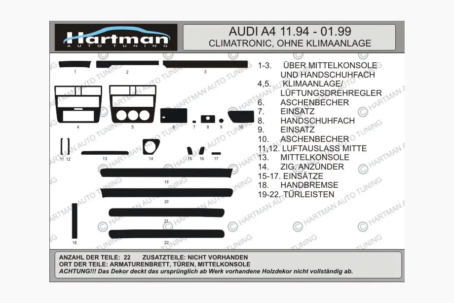 Audi A4 B5 1994–2001 гг. Тюнинг салона (Hartman) Красный Фото 1