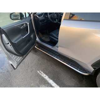 Toyota RAV 4 2019+ Боковые пороги OEM V1A (2 шт, алюминий)