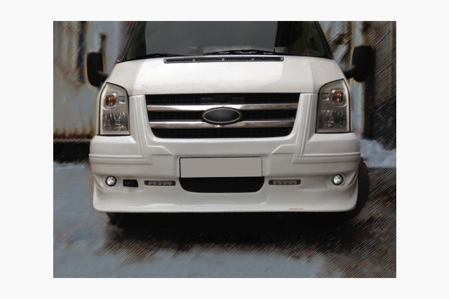 Ford Transit 2006-2014 Накладка на передний бампер (DRL, с решеткой) Image