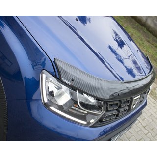 Дефлектор капота (EuroCap, карбон стиль) Renault Duster 2018-2024 гг. фото 1