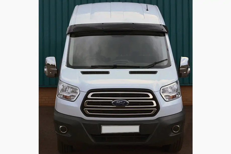 Ford Transit 2014- гг. Козырек на лобовое стекло (черный глянец, 5мм) Image