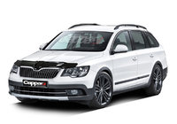 Skoda Superb 2009-2015 гг. Дефлектор капота 2013-2015 (EuroCap) фото 3