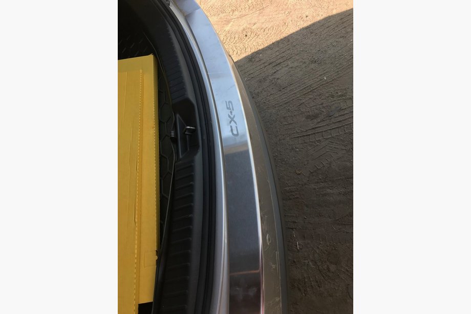 Mazda CX-5 2017- гг. Накладка на задний бампер с загибом Nataniko (нержавейка) Image