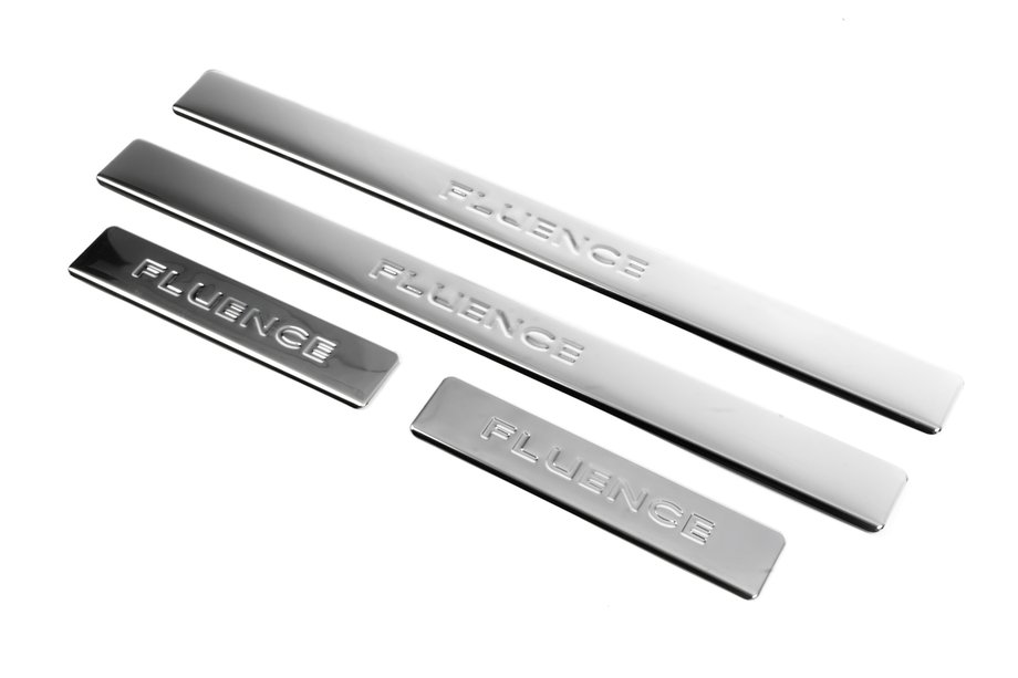 Renault Fluence 2009-2016 гг. Накладки на пороги OmsaLine (4 шт., нержавейка) Image