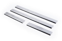 Daewoo Lanos 1998-2017 гг. Накладки на пороги нержавейка Carmos V2 (4 шт) фото 1