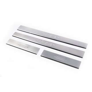 Накладки на пороги нержавейка Carmos V2 (4 шт) Jeep Cherokee/Liberty 2007-2013 гг. фото 1