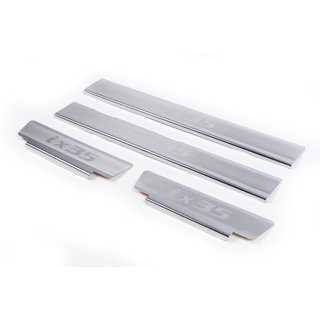 Накладки на пороги Carmos V2 (4 шт, нержавейка) Hyundai IX-35 2010-2015 гг. фото 1