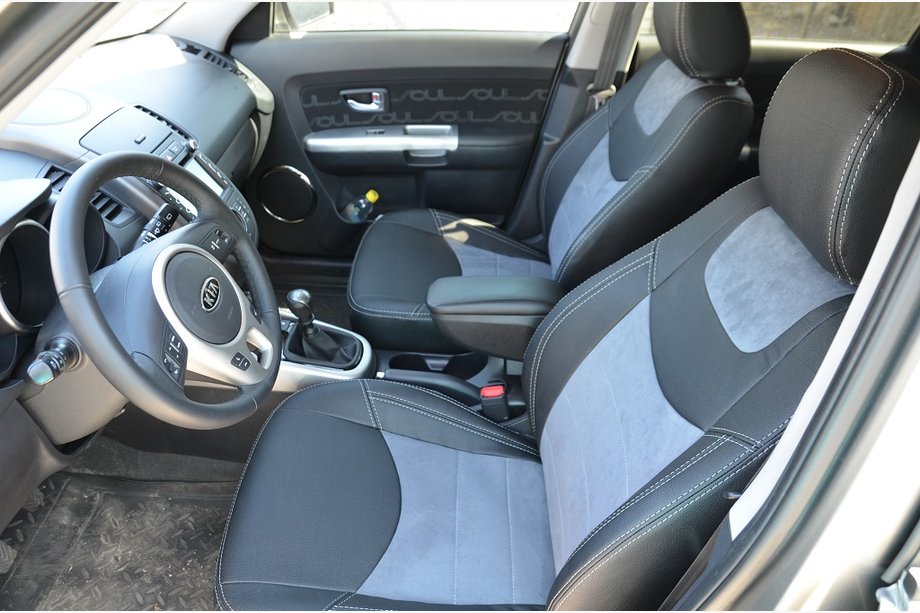 Kia Soul I 2008-2013 гг. Модельные авточехлы Brothers Leather Style Image