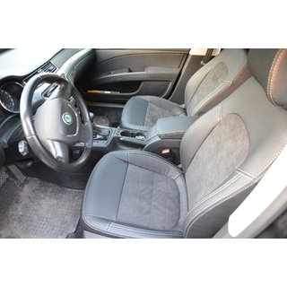 Авточехлы (2008-2013, Эко-кожа↗Алькантара, Elite) Skoda Superb 2009-2015 гг. фото 1