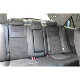 Авточехлы (Эко-кожа и заменитель алькантары, Elite) Toyota Camry 2011–2017 гг. фото 2