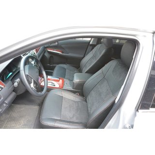 Авточехлы (Эко-кожа и заменитель алькантары, Elite) Toyota Camry 2011–2017 гг. фото 1