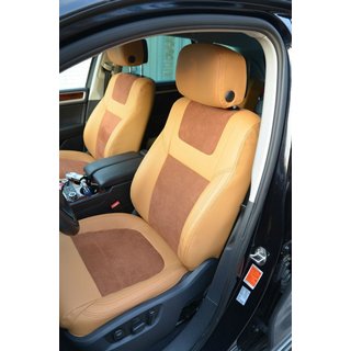 Авточехлы (заменители алькантары и кожи, Elite) Volkswagen Touareg 2010-2018 гг. фото 1