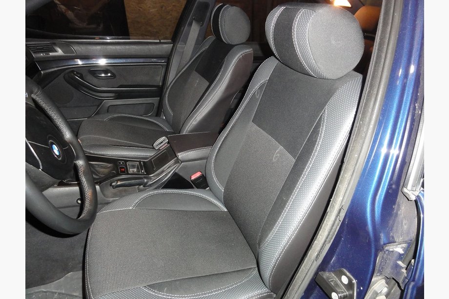 BMW 5 серия E39 1996-2003 гг. Авточехлы (Эко-кожа↗Ткань, Premium) Image