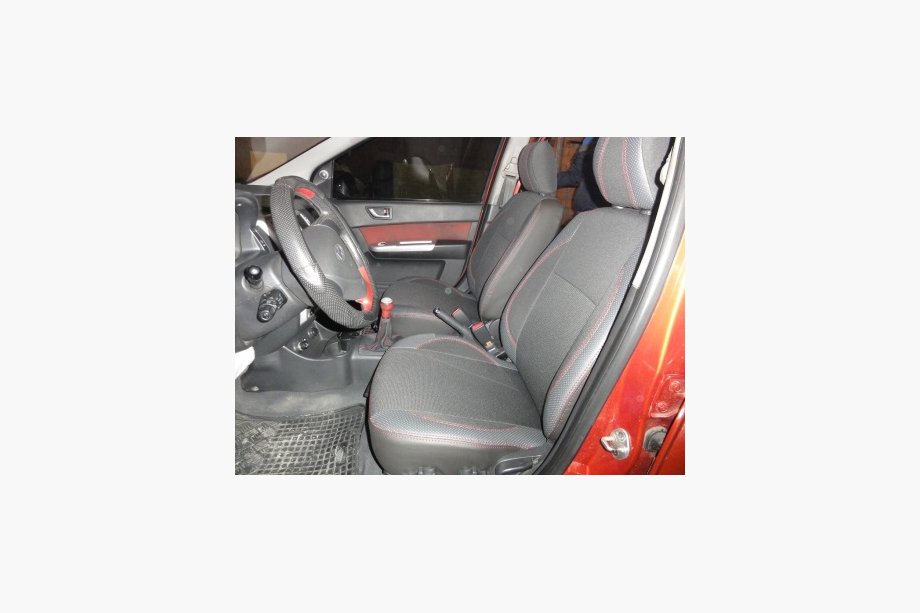 Hyundai Getz 2002- гг. Авточехлы (Эко-кожа+Ткань) Image