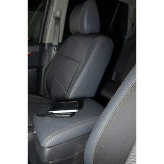 Авточехлы (Эко-кожа↗Ткань, Premium) Hyundai Santa Fe 2 2006-2012 гг. фото 2