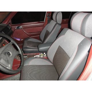 Авточехлы (Эко-кожа↗Ткань, Premium) Mercedes E-сlass W124 1984-1997 гг. фото 1