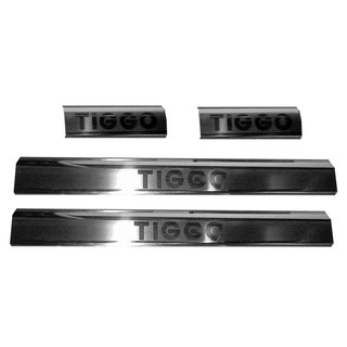 Накладки на пороги Carmos (4 шт, нержавейка) Chery Tiggo 1 2005-2016 гг.