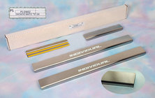 Daewoo Matiz 1998-2008 гг. Накладки на пороги Natanika Standard (4 шт, нержавейка) фото 1