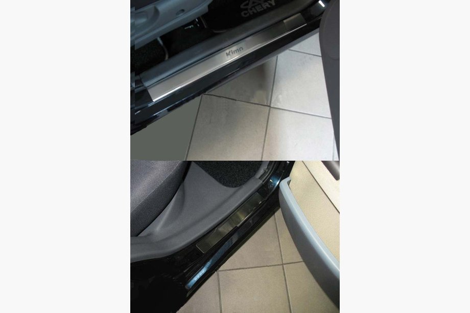 Chery Kimo 2007-2015 гг. Накладки на пороги Natanika Premium из нержавеющей стали (4 шт.) Image