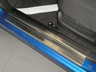 Chevrolet Aveo T200 2002-2008 гг. Накладки на пороги из нержавейки Nataniko фото 1