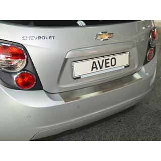 Накладка на задний бампер с загибом Nataniko (нержавейка) Chevrolet Aveo T300 2011-2020 гг.