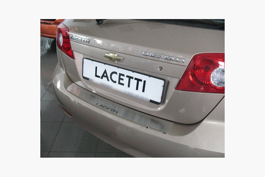 Chevrolet Lacetti 2003-2024 гг. Накладка на задний бампер Natanika (нержавейка) Image