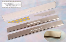 Chevrolet Tacuma/Rezzo 2000-2008 гг. Накладки на пороги Natanika Standard (4 шт, нержавейка) фото 1