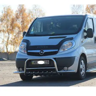 Передний силовой бампер WT003-Plus (нержавейка) Opel Vivaro 2001–2015 гг. фото 3