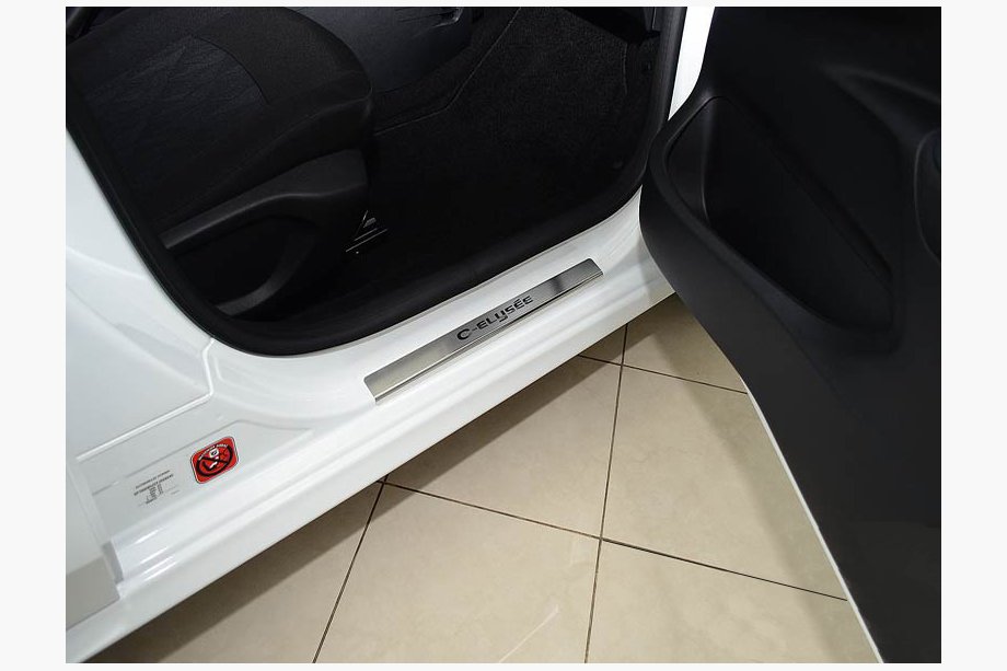 Citroen C-Elysee 2013-2022 гг. Накладки на пороги Nataniko (4 шт, нержавейка) Image