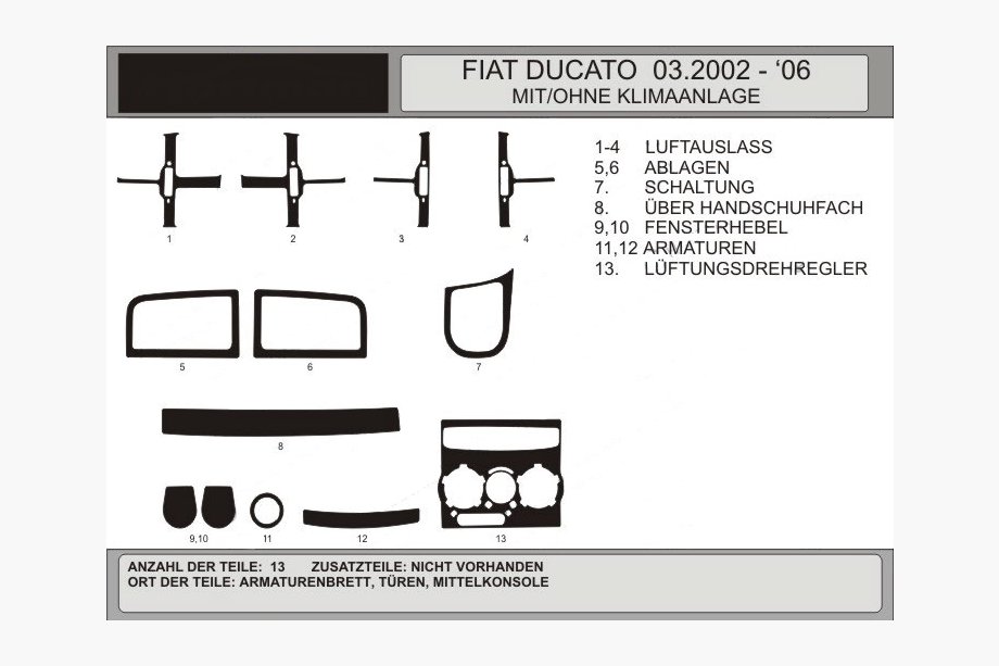 Накладки на панель приборов (Модель 2002-2006) Image Накладки на панель приборов (Модель 2002-2006) Image