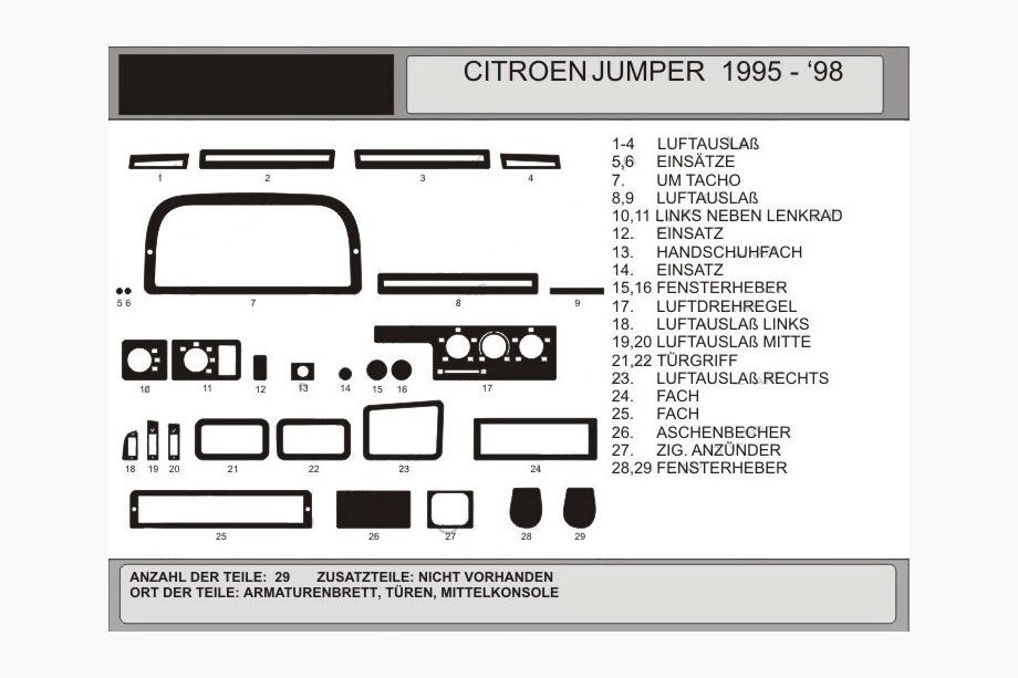 Накладки на панель приборов (Модель 1995-1998) Image