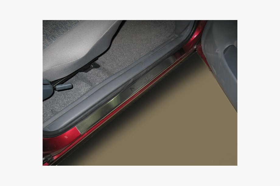 Daewoo Nexia 1995-2016 гг. Накладки на пороги Nataniko (4 шт, нержавейка) Image