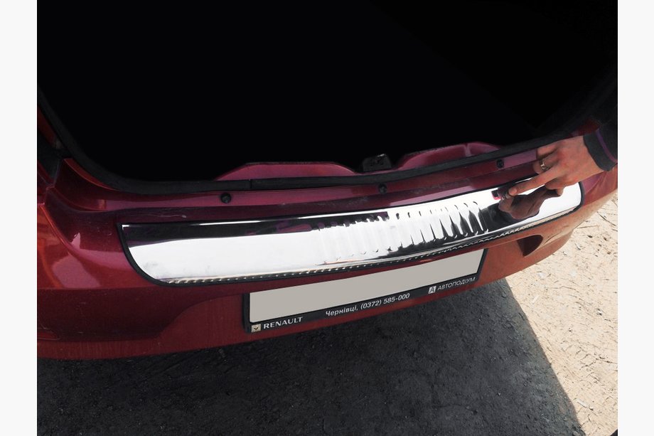 Dacia Logan I 2008-2012 гг. Накладка на задний бампер Carmos нержавейка Image