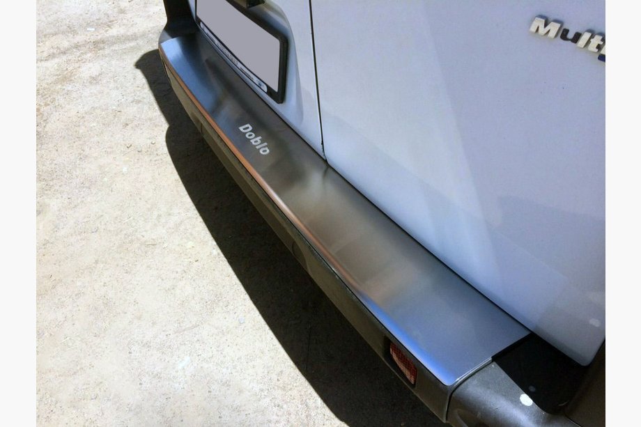 Fiat Doblo I 2001-2005 гг. Накладка на задний бампер с загибом Nataniko (нержавейка) Image