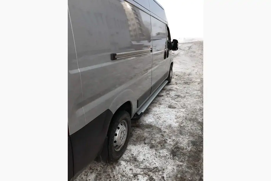 Peugeot Boxer 2006-2025 гг. Боковые Подножки Allmond Grey (2 шт., Алюминий) Фото 11