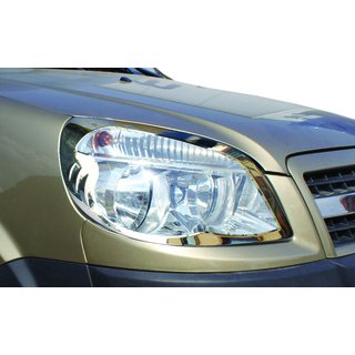 Накладки на Фары (2 шт, Сталь) Fiat Doblo I 2005-2010 гг. фото 1
