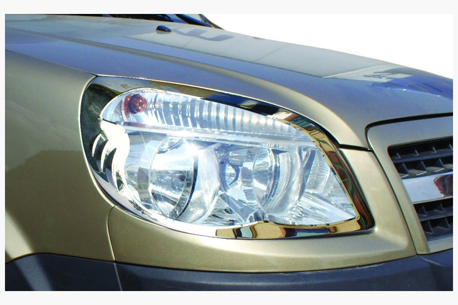 Fiat Doblo I 2005-2010 гг. Накладки на Фары (2 шт, Сталь) Image