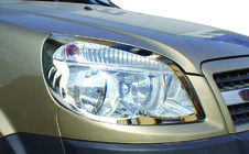 Fiat Doblo I 2005-2010 гг. Накладки на Фары (2 шт, Сталь) фото 1